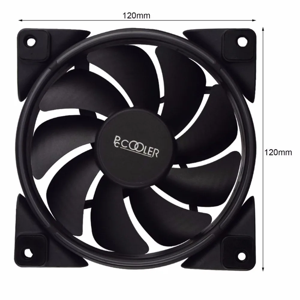 PCCOOLER 12cm RGB LED Light PC Cooling Fan Smart 4 Pin PWM Quiet Case Chassis with AURA Regulation for Computer | Компьютеры и офис