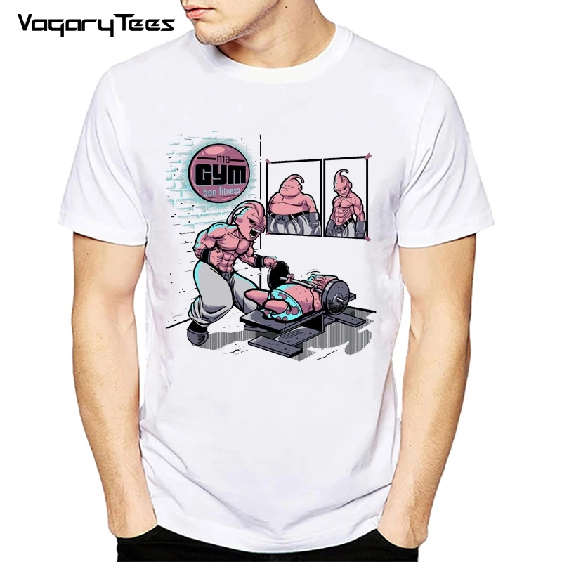 

Dragon Ball Z T-Shirt Funny majin Fitness tshirt Men's custom Cartoon Majin Buu weight lifting tee shirt Camiseta