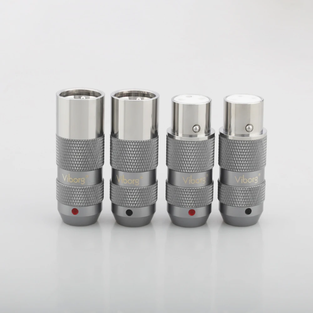 XF202R/XM202R Viborg 99.998% pure copper rhodium plated XLR Connector Plug Audio Cable Balance 3Pin