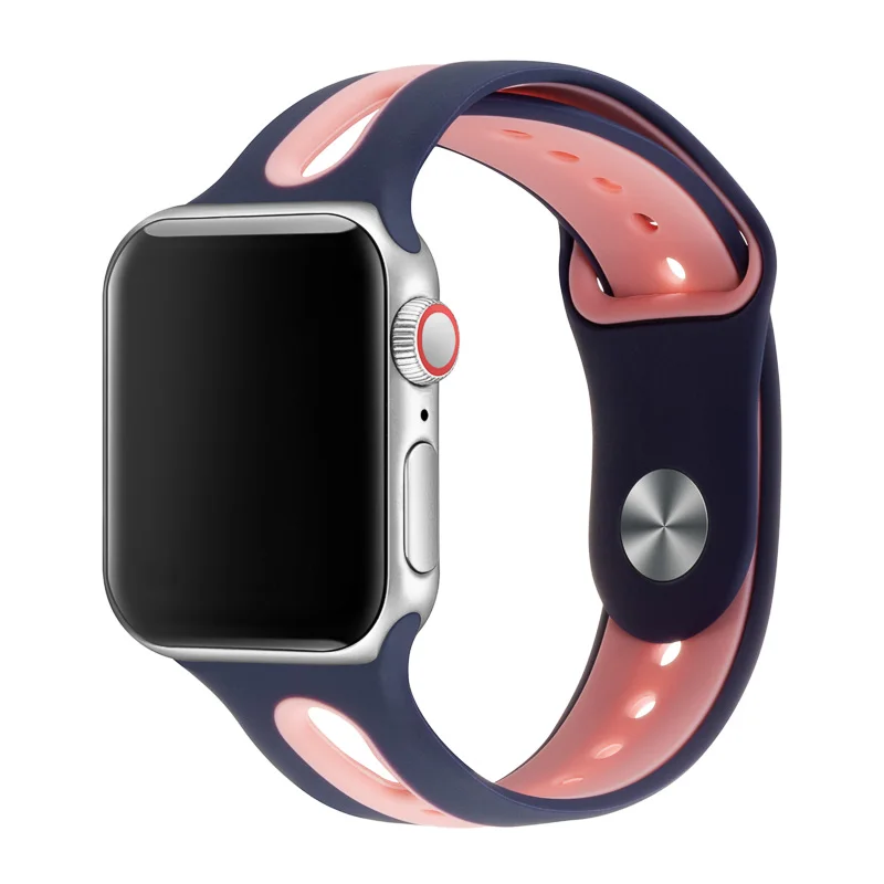 Ремешок для наручных часов для Apple Watch, ремешок 42 мм, 38 мм, Версия 44 мм 40 мм ремешок силиконовых наручных часов Iwatch, ленты для наручных часов Apple Watch, Series4/3/2/1 81003