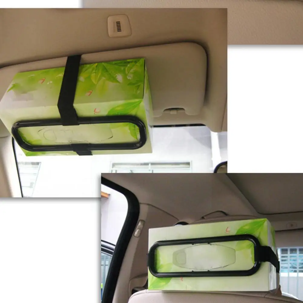 

Car Tissue Box Holder Accessories Elastic Hanging Bracket Visor Napkin Napkin Bracket Universal Clip Paper Storage W5e8