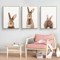 cute animals nursery bunny prints rabbits posters and prints canvas painting unisex wall art pictures for living room no frame