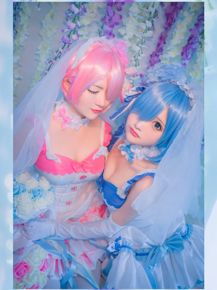 Женский костюм для косплея в стиле аниме RE: ZERO-start Life in other World RAM REM Свадебный 2021