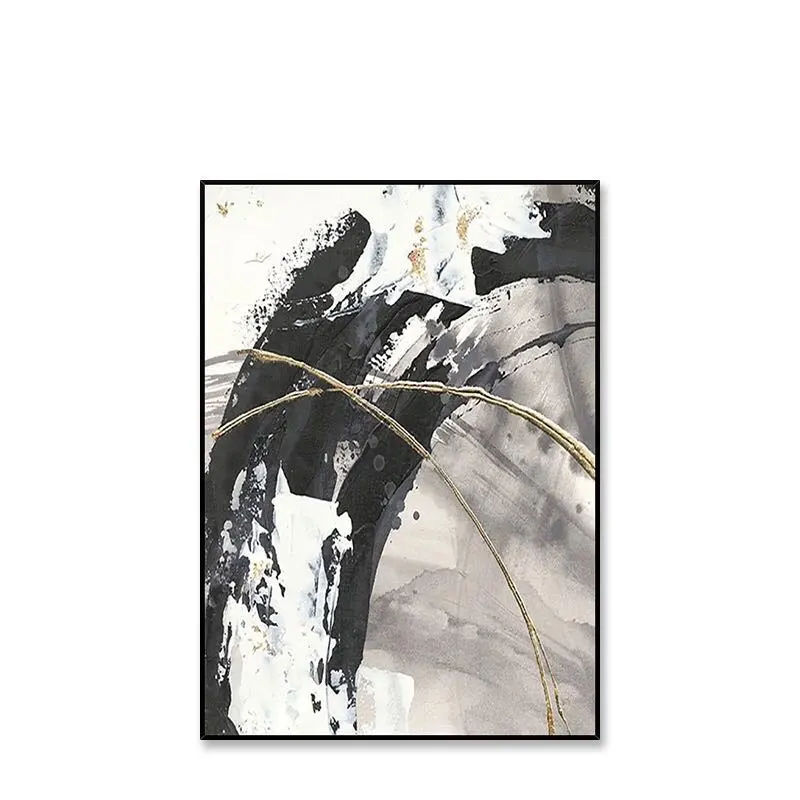 Современные абстрактные декоративные холщовые постеры желтого, черного и белого цвета с распылителем, подвесная картина маслом на холсте для прихожей, настенное искусство