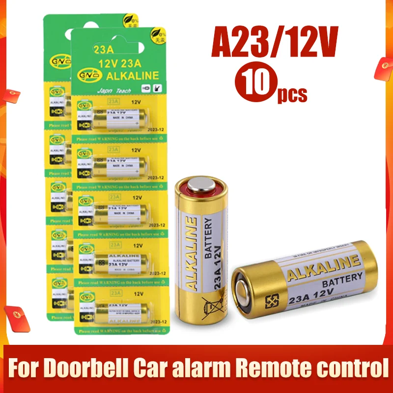 10 шт./лот щелочная батарея 12 В 23A 23GA 21/23 A23 A23S E23A EL12 MN21 MS21 V23GA L1028 RV08 GP23A K23A для