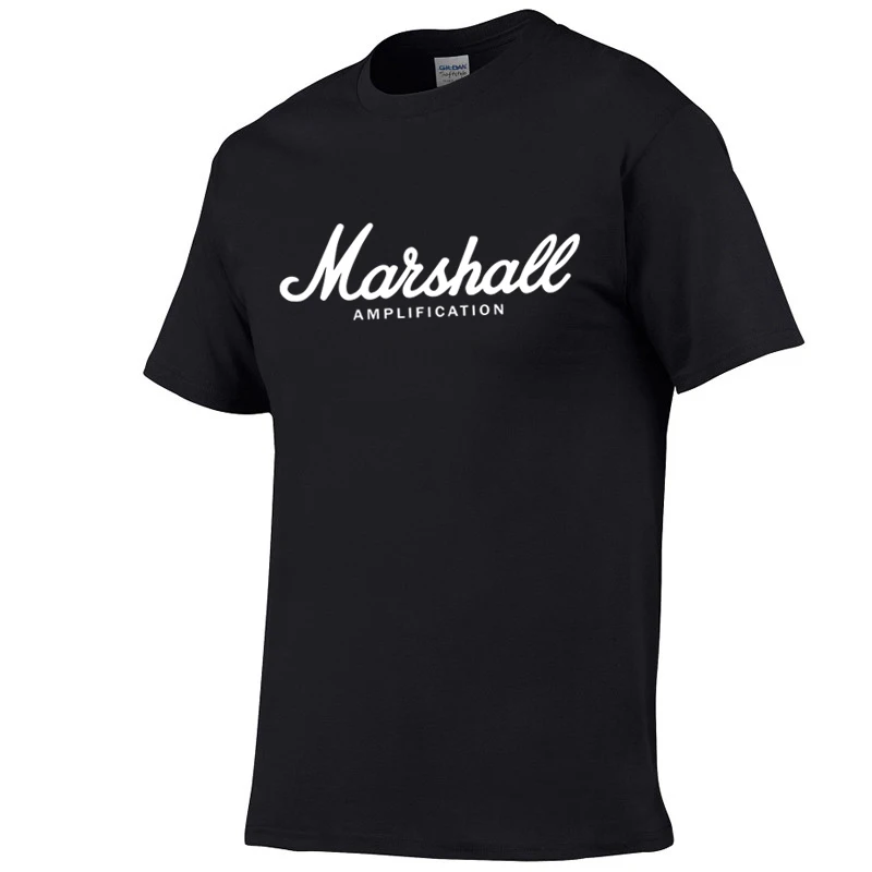 Летняя брендовая футболка Marshall из 100% хлопка Мужская с короткими рукавами модная