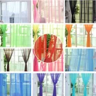 Однотонные тюлевые прозрачные Полиэстеровые шифоновые оконные шторы для дома, гостиной, свадебные украшения для кухни, кафе, занавески