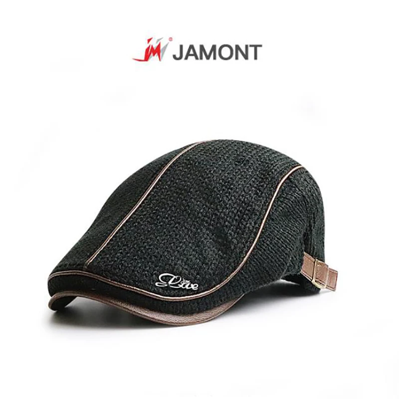 [JAMONT], высококачественный брендовый вязаный берет, Casquette Homme, кожаная плоская кепка для мужчин, Boina Hombre, Кепка с козырьком, Planas Snap