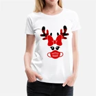 Новинка 2021, футболка с принтом оленя для пары, модная Рождественская одежда для пары, повседневный топ с круглым вырезом, рубашка для пары, Всесезонная, применимая