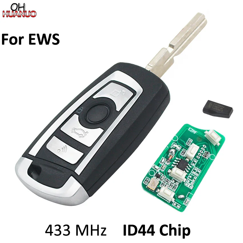 4 кнопки EWS модифицированный дистанционный ключ брелок 433 МГц с PCF7935AA ID44 чип для BMW