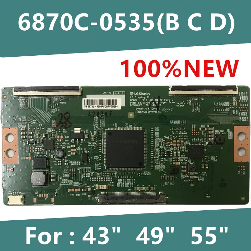 Новый оригинальный плата логики V15 UHD TM120 VER0.9 6870C 0535B 0535C T CON для: 43 49 дюймов 55