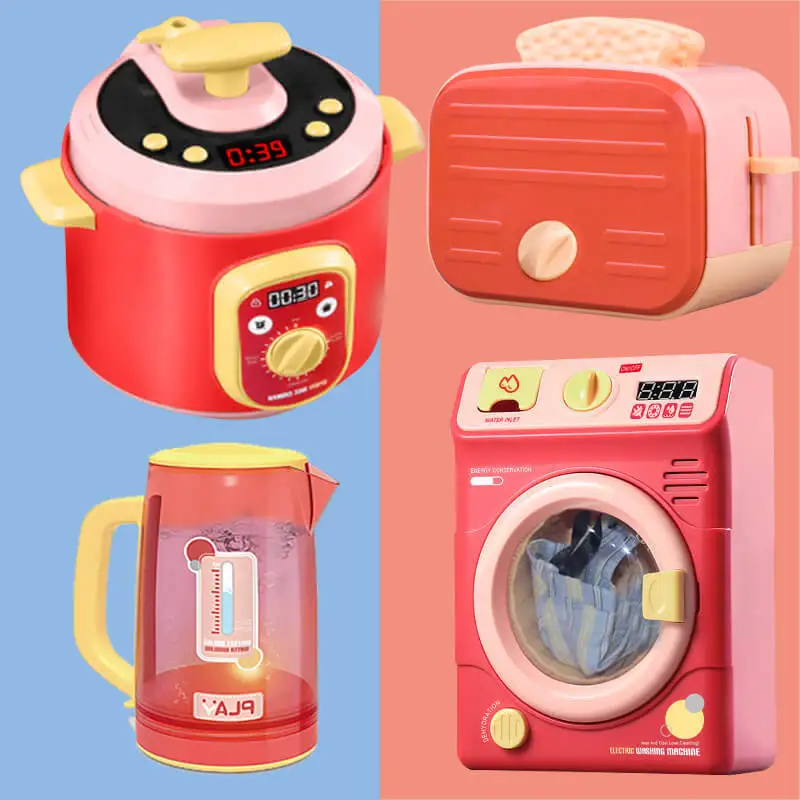 

Simulation Kitchen Pretend To Play House Toy Electric Spray Rice Cooker Water Dispenser Washing Machine Cooking Gift For Kids