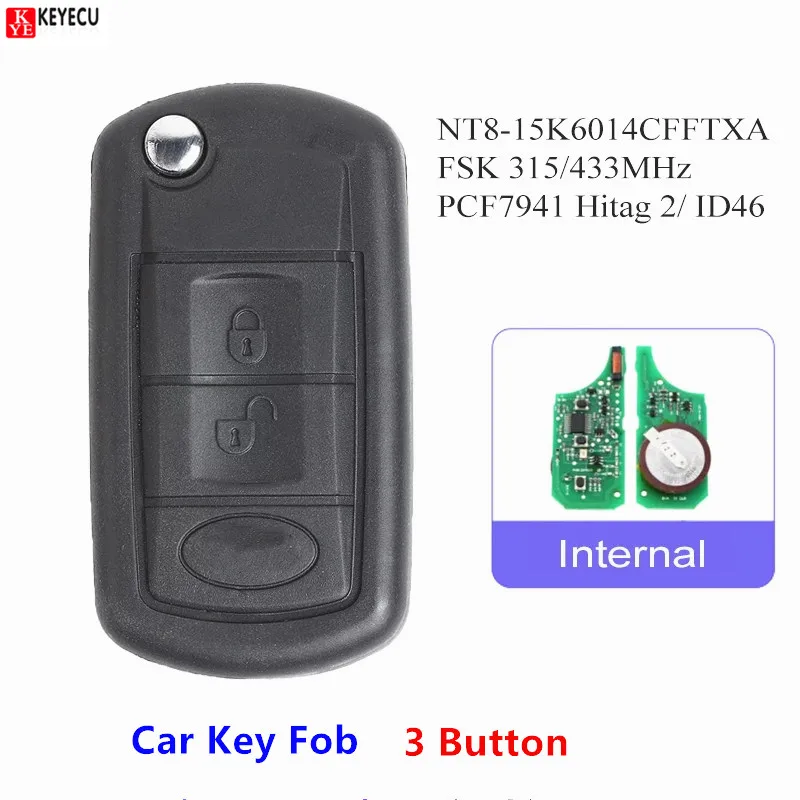 KEYECU дистанционный ключ брелок от машины FSK 315/433 МГц PCF7941Hitag 2/ID46 для Land Rover LR3 Range Sport