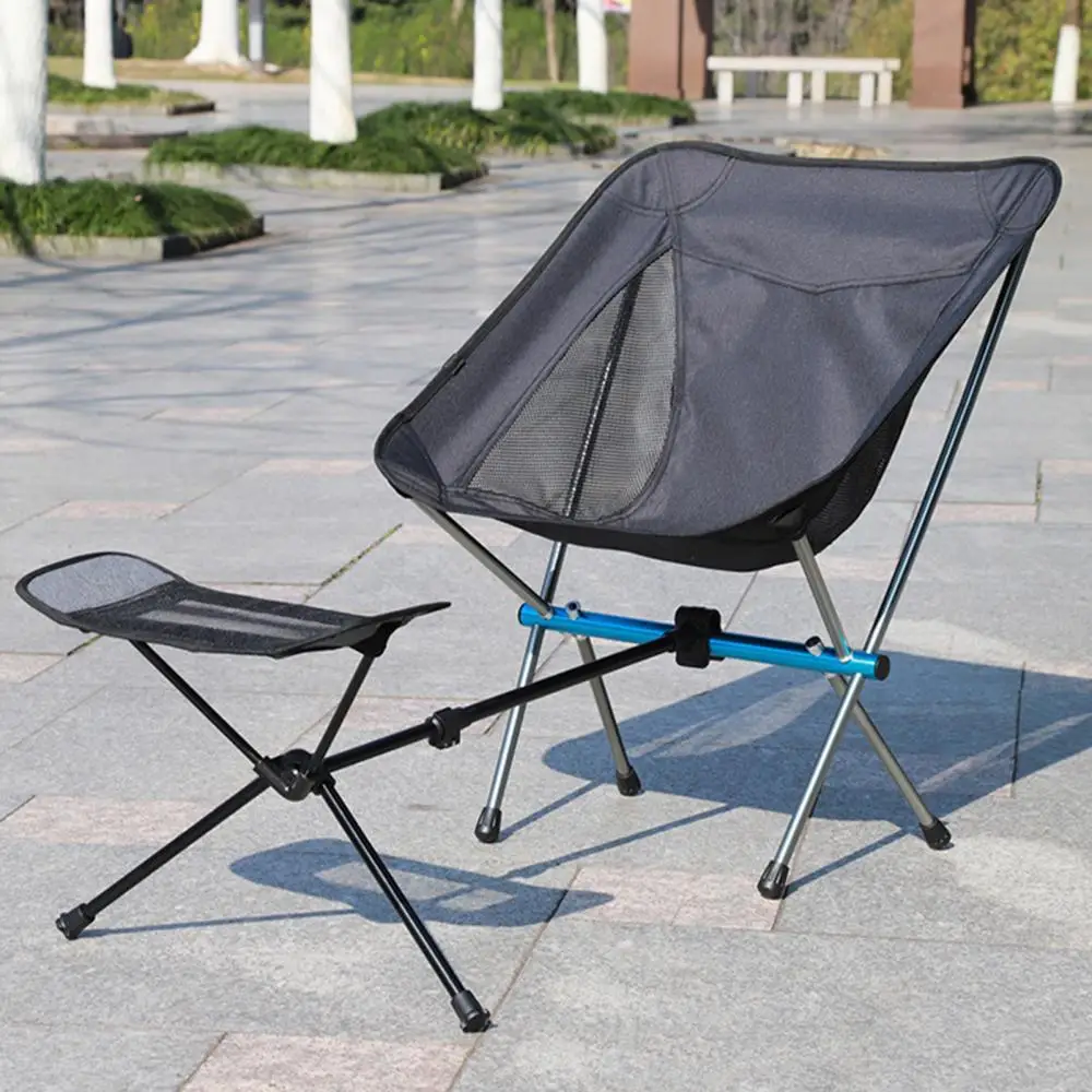 

Уличное кресло Moon Chair, легкий складной стул, рыбалка, кемпинг, выдвижной стул на ногу, портативное кресло с откидной спинкой и подставкой для ...