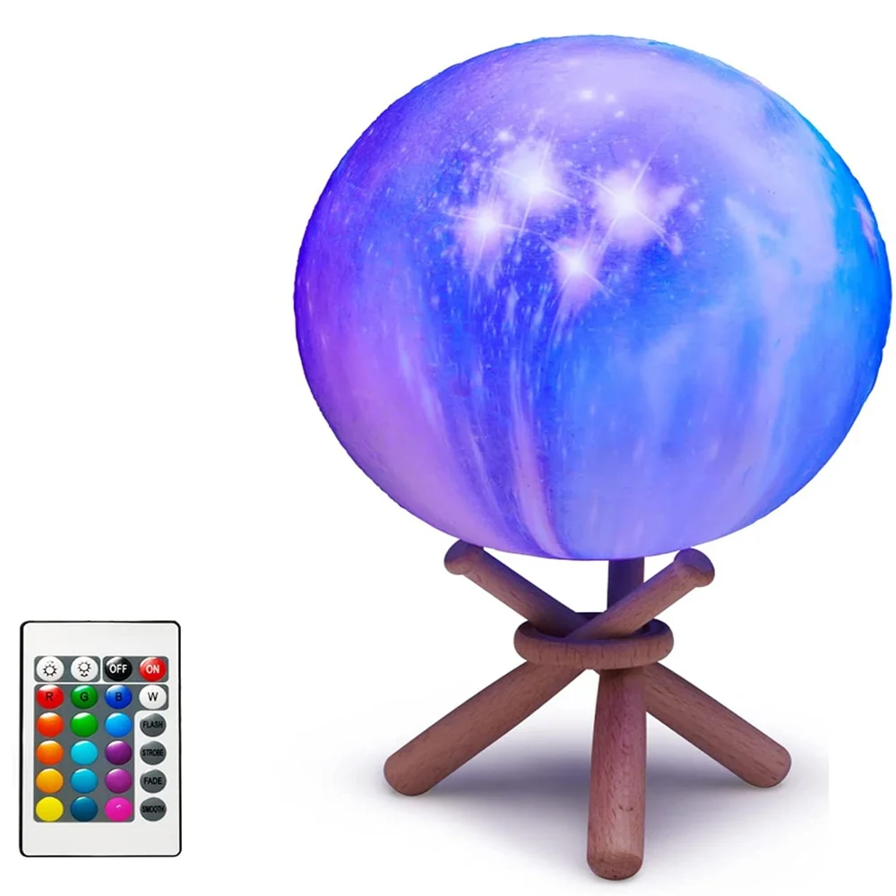 

LED Night Light 3D Print Moon Lamp Rechargeable Color Change Moon Lights Touch Children'S Night Light Led Night Lamp for Room