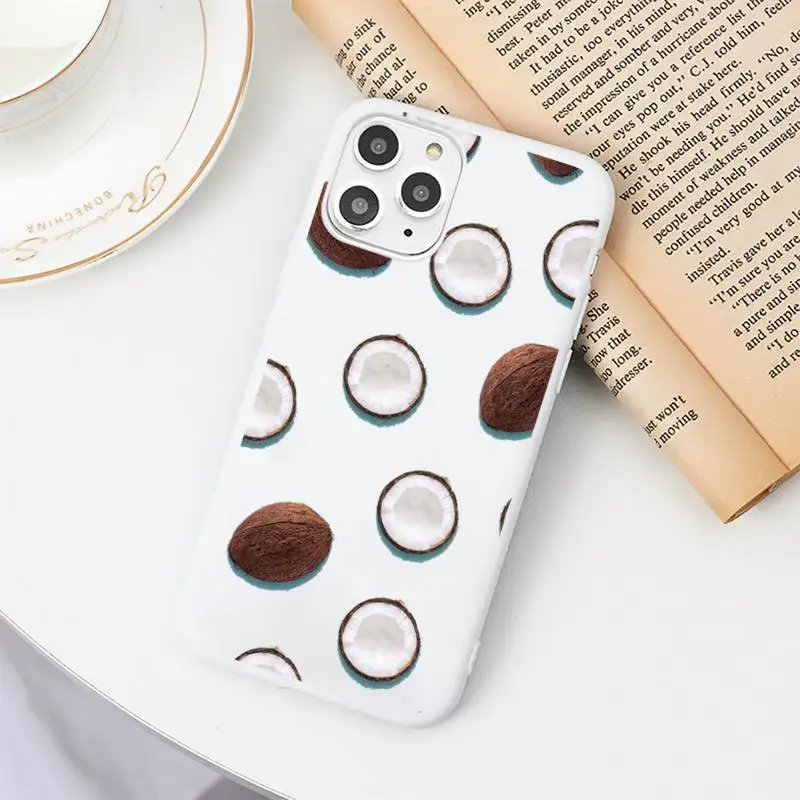 

coconut summer fruit Phone Case Candy Color for iPhone 6 6S 7 8 11 12 XS X SE 2020 XR mini pro Plus MAX funda