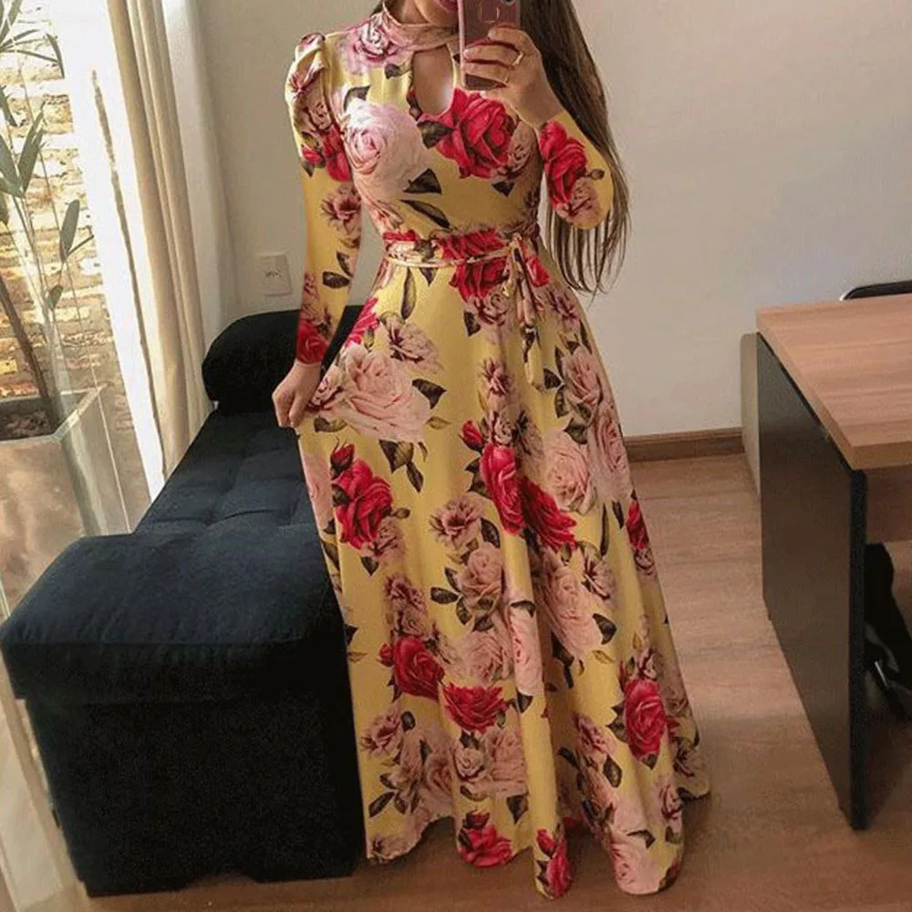 2019 платье в горошек размера плюс 5XL с длинным рукавом женские осенние платья