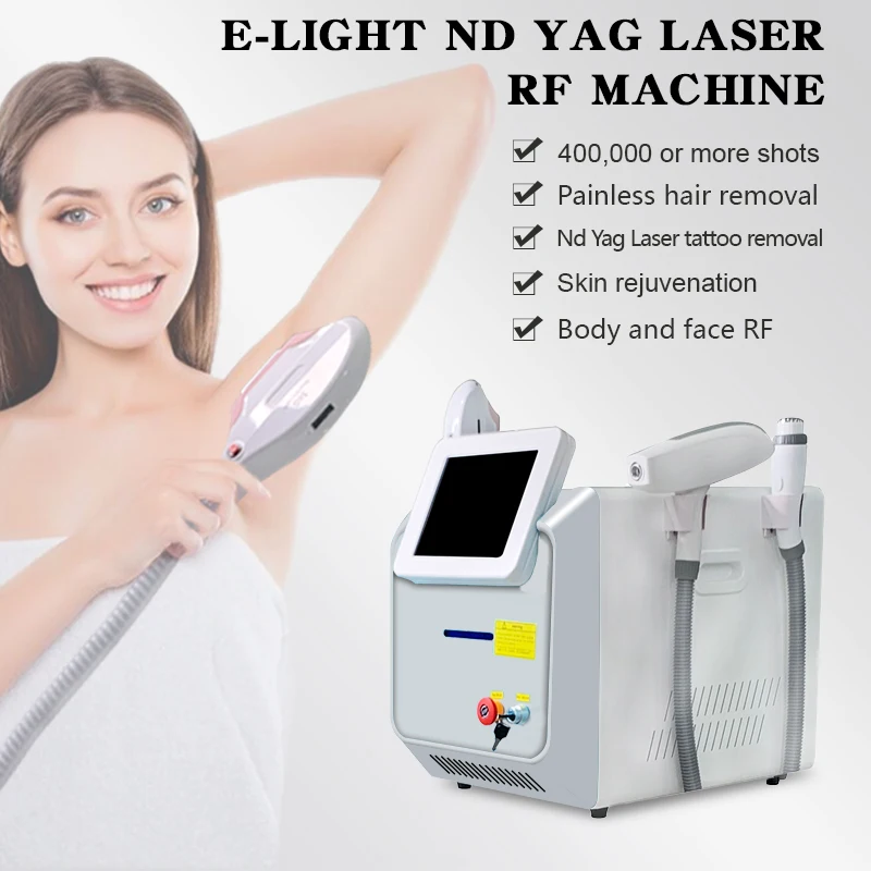 

Portable 360 megneto OPT IPL SHR Elight hair removal RF lifting ND YAG Laser 1064 tattoo remove Multifunctional beauty Machine