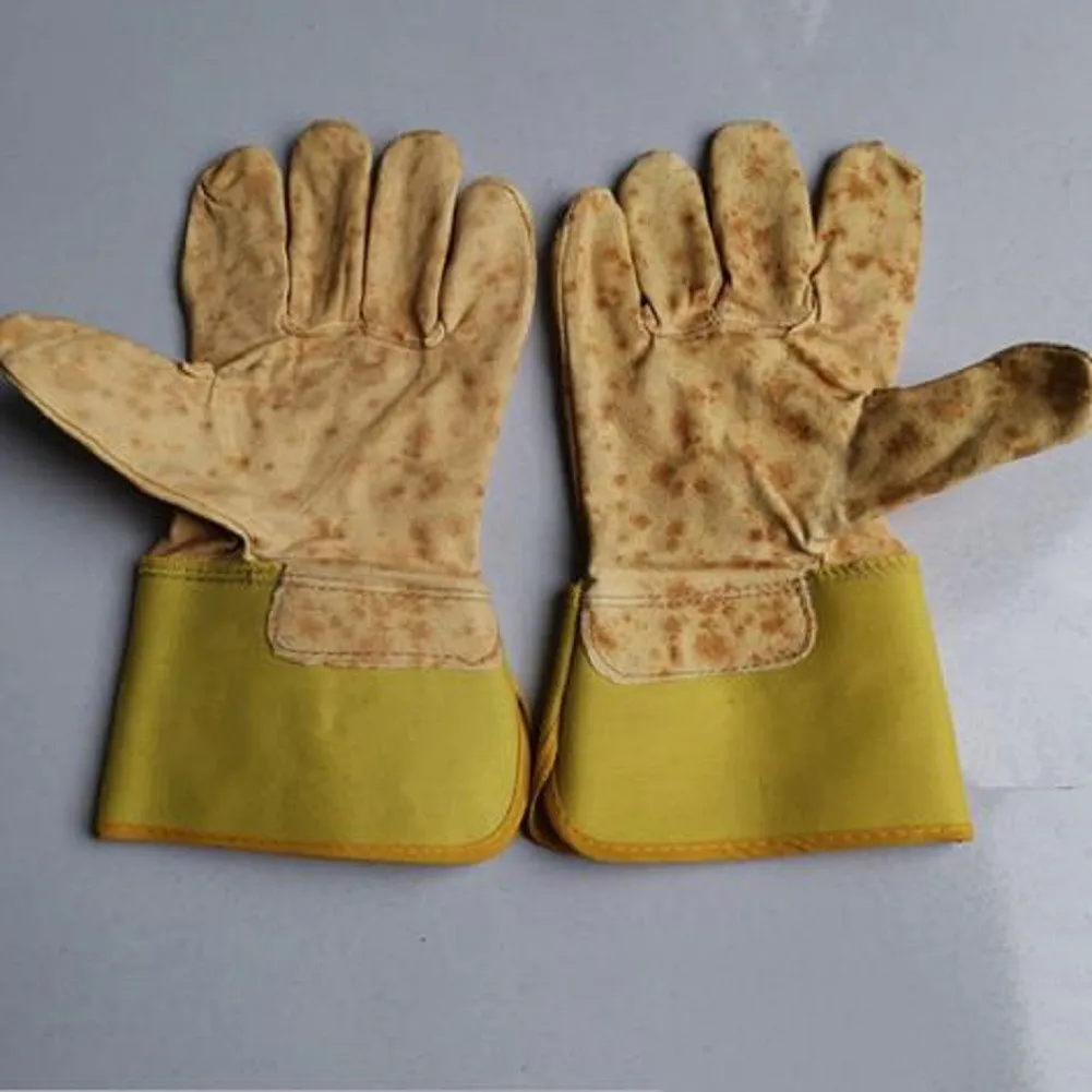 

1 Pair Gloves Construction Site Cut Resistant Gloves Heat Resistant Pigskin