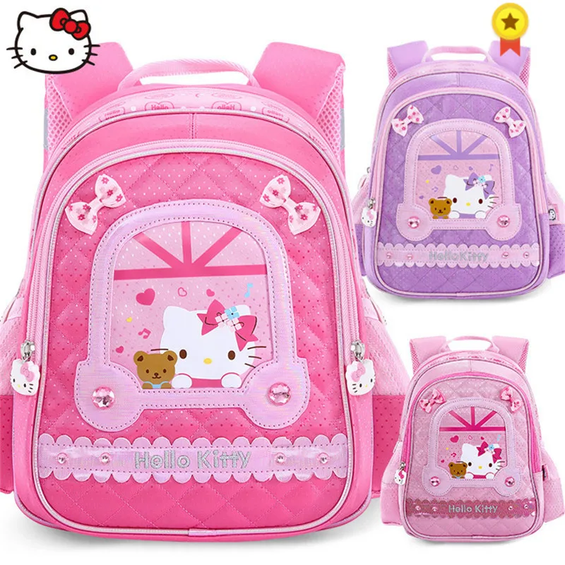 Милый рюкзак с рисунком Hello Kitty модная розовая сумка на плечо из искусственной