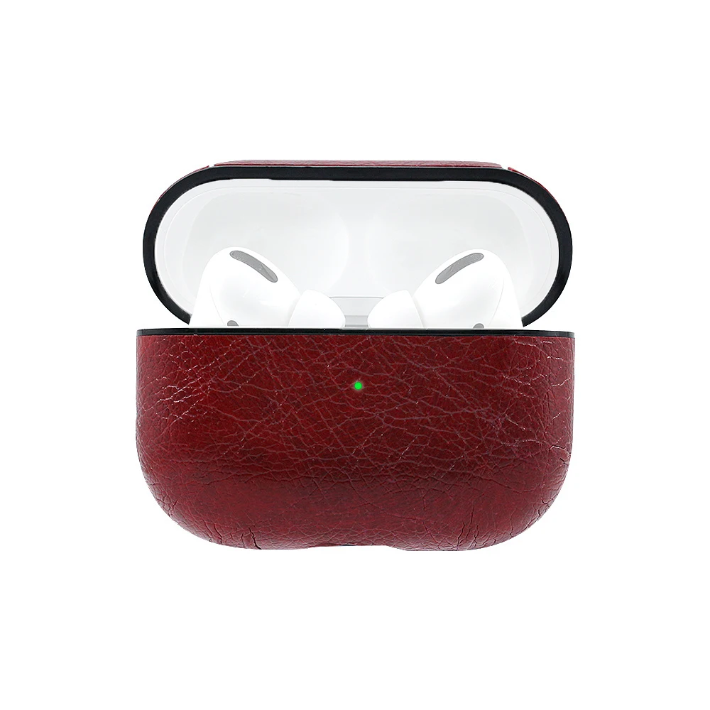 Red Из искусственной кожи чехол для AirPods Pro Чехол Coque Earpods чехол для Airpod Pro Чехол для Apple Air Pods Pro Earbud зарядная коробка - Цвет: Red