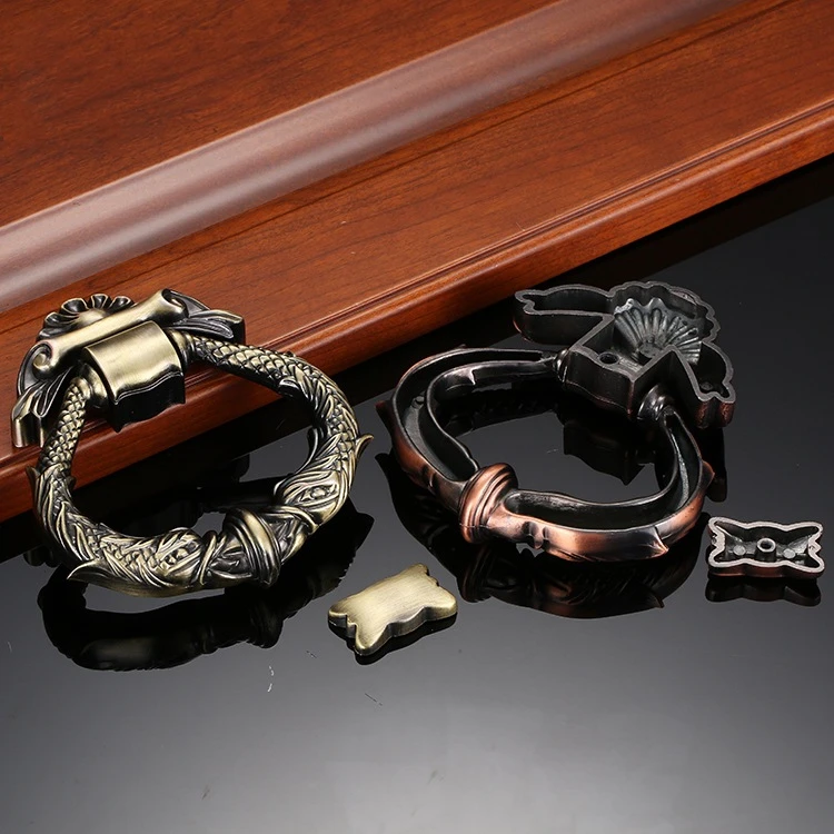 

Green Bronze Retro Door Knocker European Antique Zinc Alloy Door Knocker Furniture Door Handle Hardware