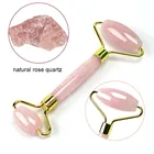 Натуральный розовый КВАРЦЕВЫЙ массажный камень для лица инструмент для похудения ролики для лица ролик для удаления морщин для ухода за кожей антицеллюлитный красота