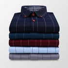 Мужская Тонкая деловая рубашка, Классическая, универсальная, в шотландскую клетку, с коротким рукавом, 2021