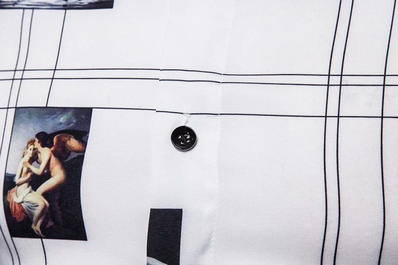 Мужские рубашки Европейский размер новая рубашка с принтом тонкая мужская