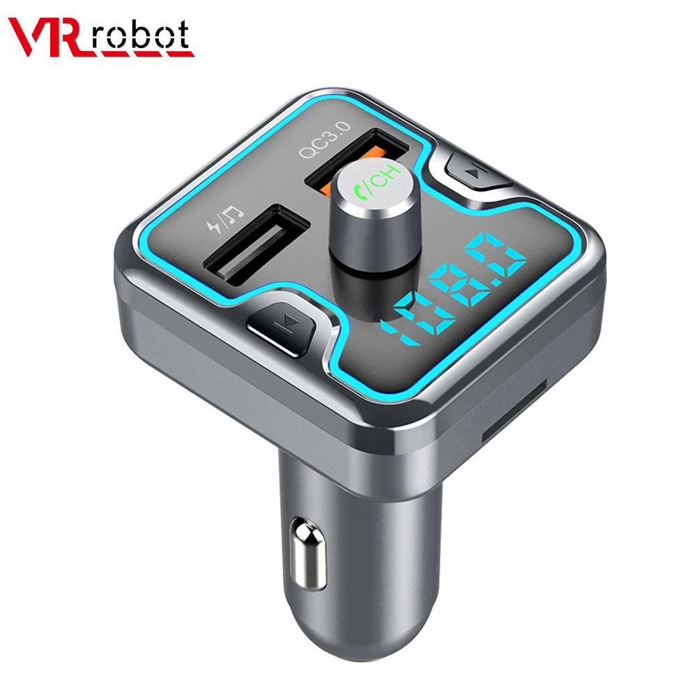 VR robot Bluetooth V5.0 FM передатчик модулятор 6 цветов светодиодный Автомобильный MP3 аудио
