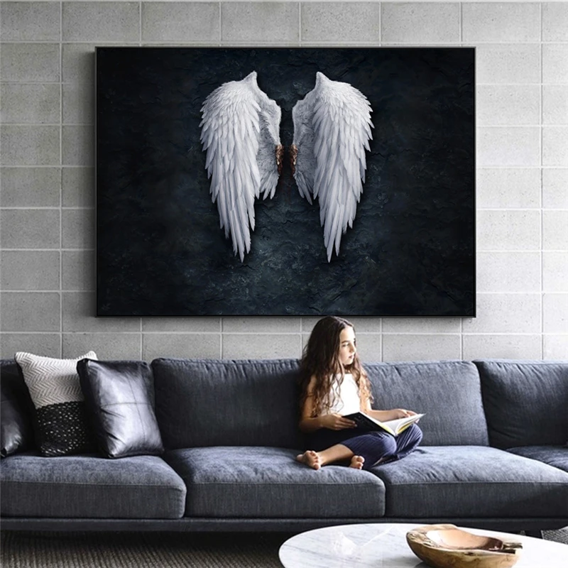 

Modern Angel Wings Wall Posters And Prints Abstract Angel Feather Pop Art Canvas Home Decor Pictures For Living Room Cuadros