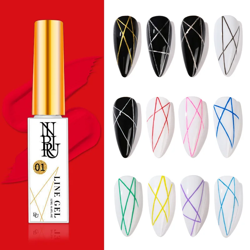 

12Colors Pull Line Gel Nail Polish Phototherapy Gel For DIY Painting Hook Line Manicure Silk Painting UV Gel Spider Gel Polish