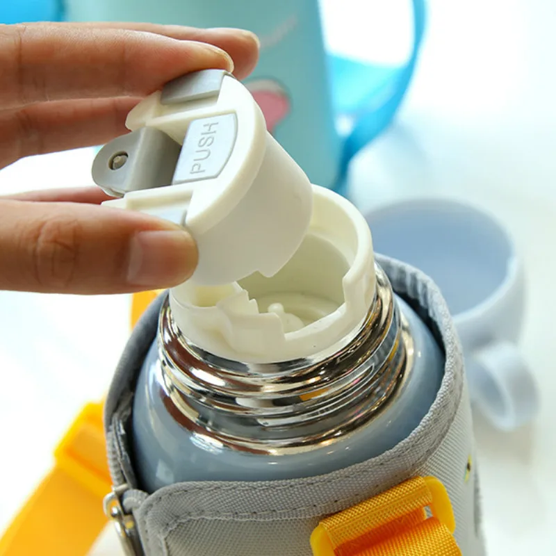 Мультяшный модный детский термос двойного назначения кружка бутылка для воды