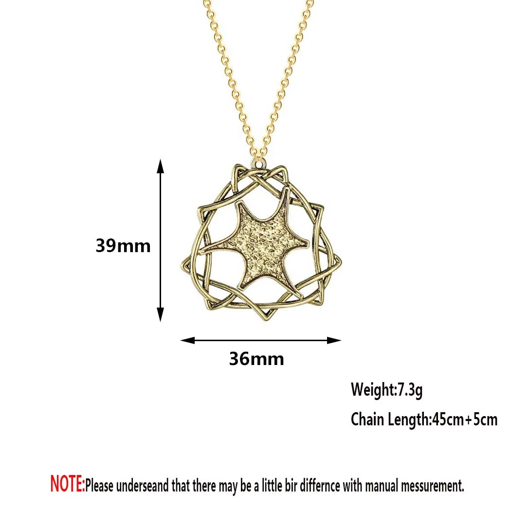 Kinitial Винтаж Шарм-звезда кулон ожерелье для женщин в этническом стиле ретро