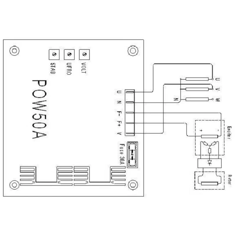 

NEW-Universal POW50A AVR 30A Automatic Voltage Regulator for Brush and Brushless Generator Stabilizer Control Adjuster Module Pa