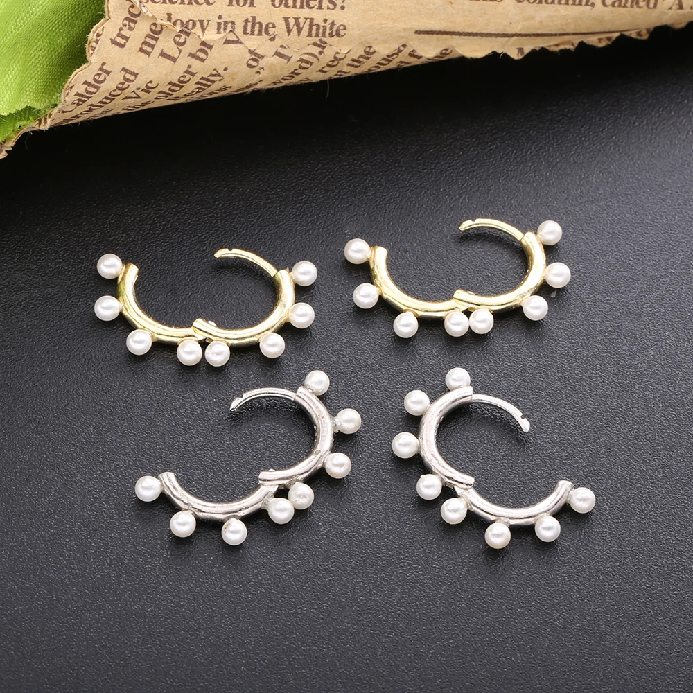 

Slovecabin Statement 925 Sterling Silver Pearl Hoop Earrings For Women Circle Femme Earrings Gold Color Fine Jewelry Women Gift