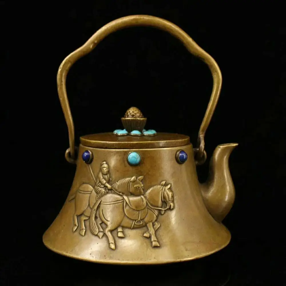 Свадебные украшения старинная китайская бронза инкрустация Gem человека Человек