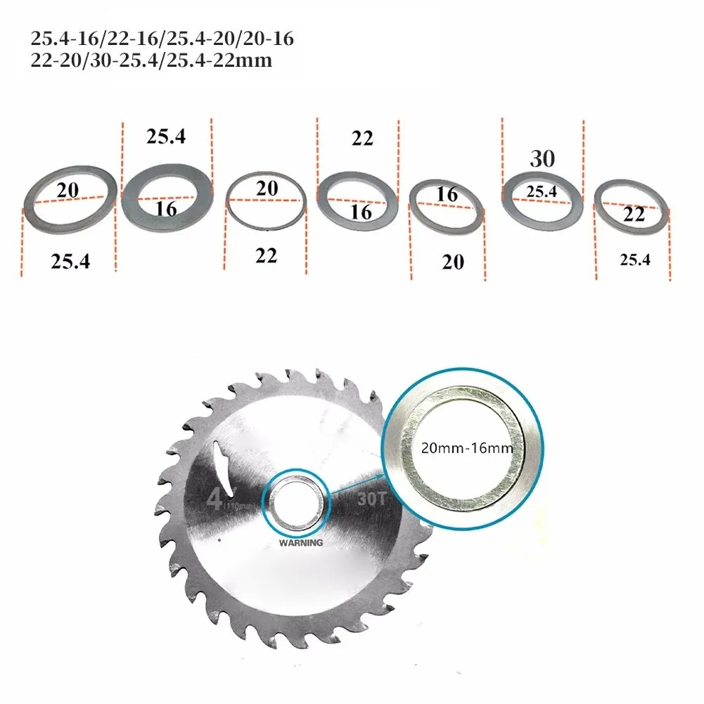 

7Pcs/set Circular Saw Ring For Circular Saw Blade Reduction Ring Saw Blade Conversion Ring Cutting Disc Power Tool Accessories