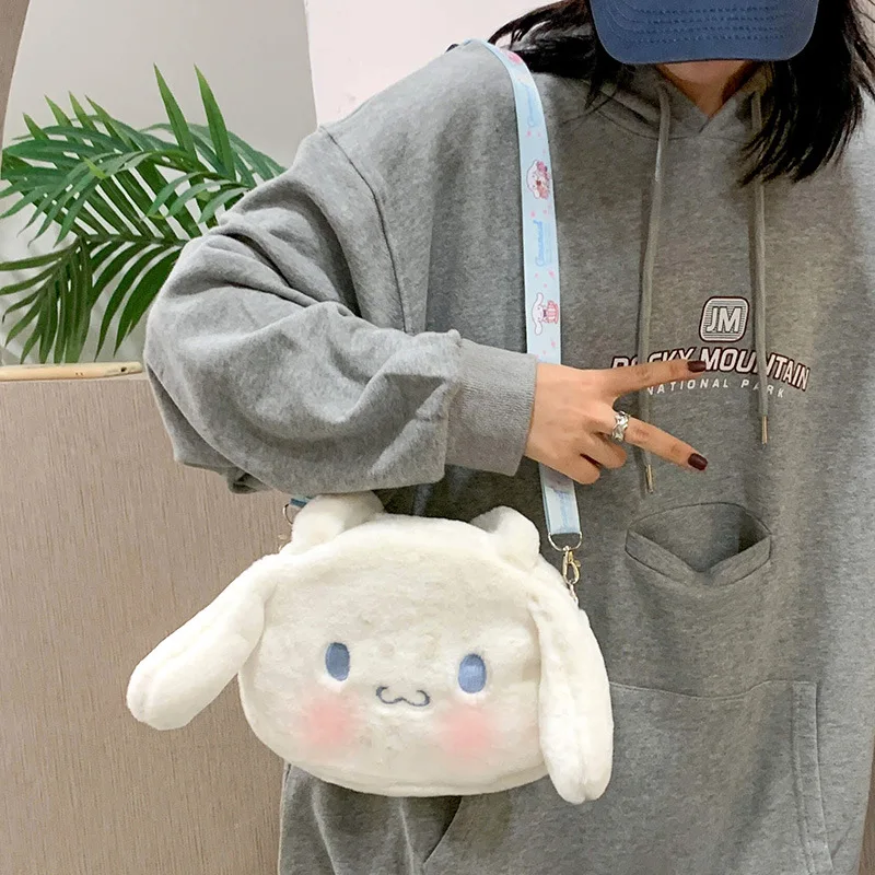 

Autumn and winter plush shoulder messenger bag female cute bunny lady handbag beam mouth female bag
