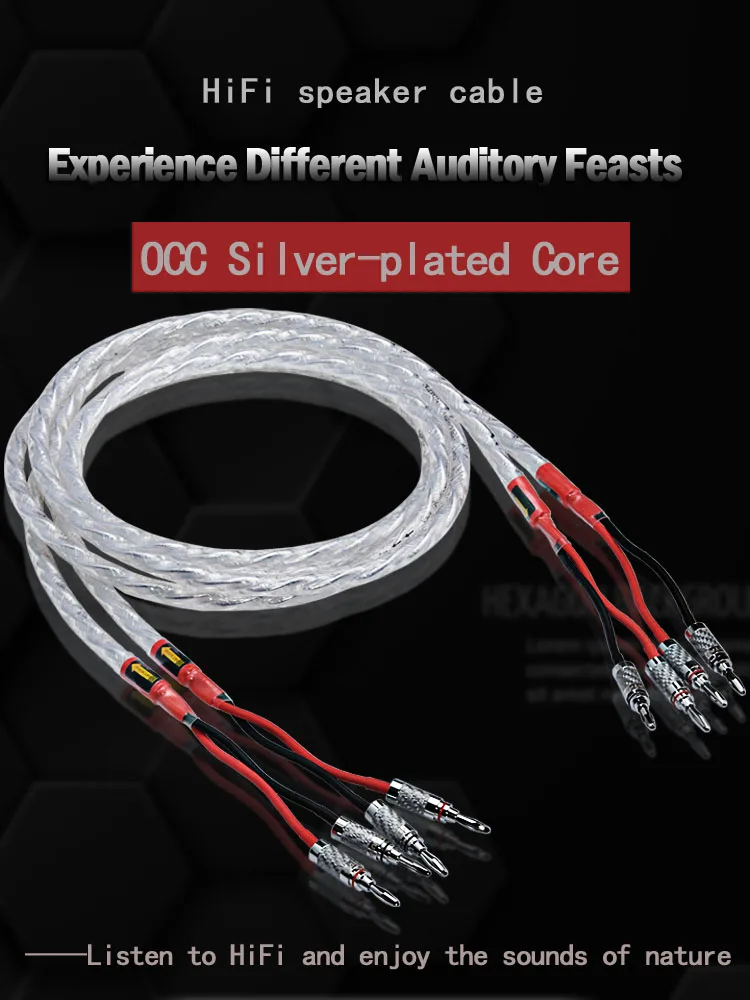Одна пара кабель динамика ATAUDIO HIFI с посеребренным покрытием Hi end 6N OCC провод для Fi