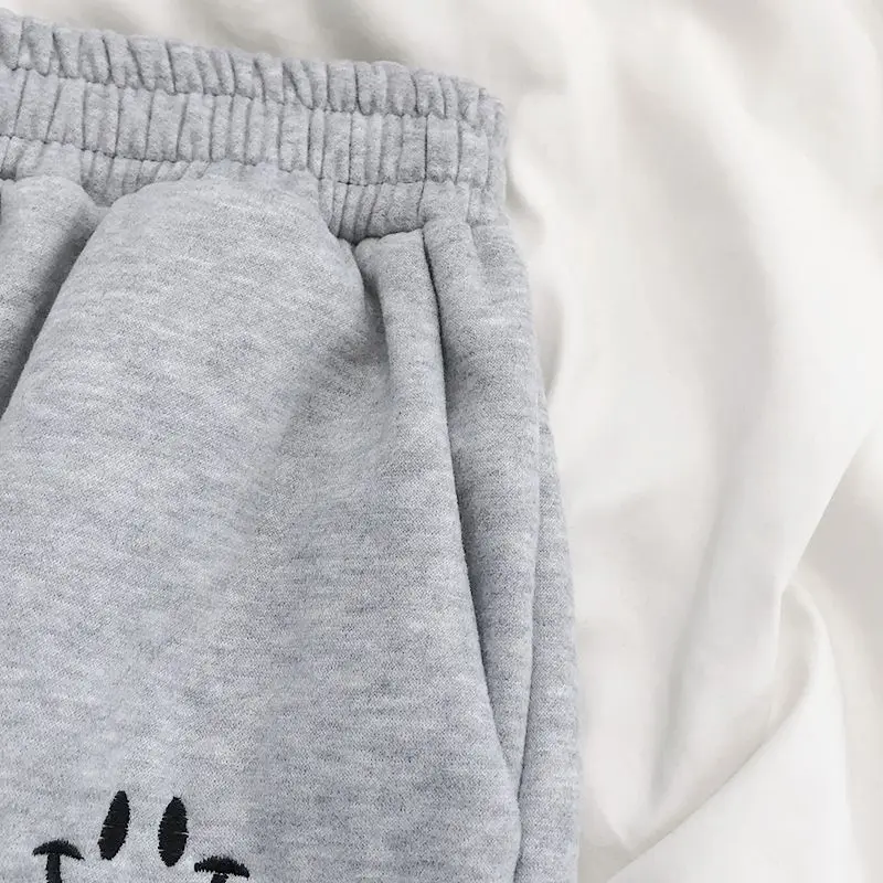 

Spring Autumn Sweatpants Women Unisex Gray Wide Leg Sweat Pants Men Women Pants Custom Swearshirt Pents Casual Loose Baggy Pants