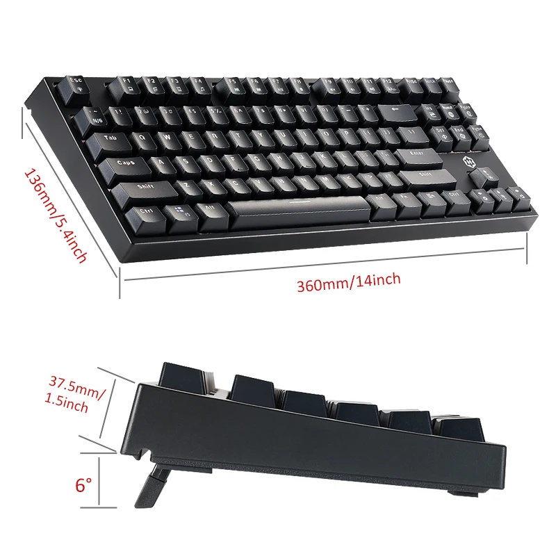 hexgears k520 87 keys gaming mechanical keyboard waterproof kailh box switch single backlit keyboard for tablet desktop russian free global shipping