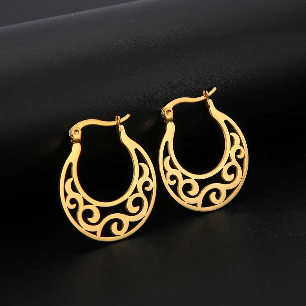 Серьги-кольца My Shape этнические винтажные большие Круглые из нержавеющей стали