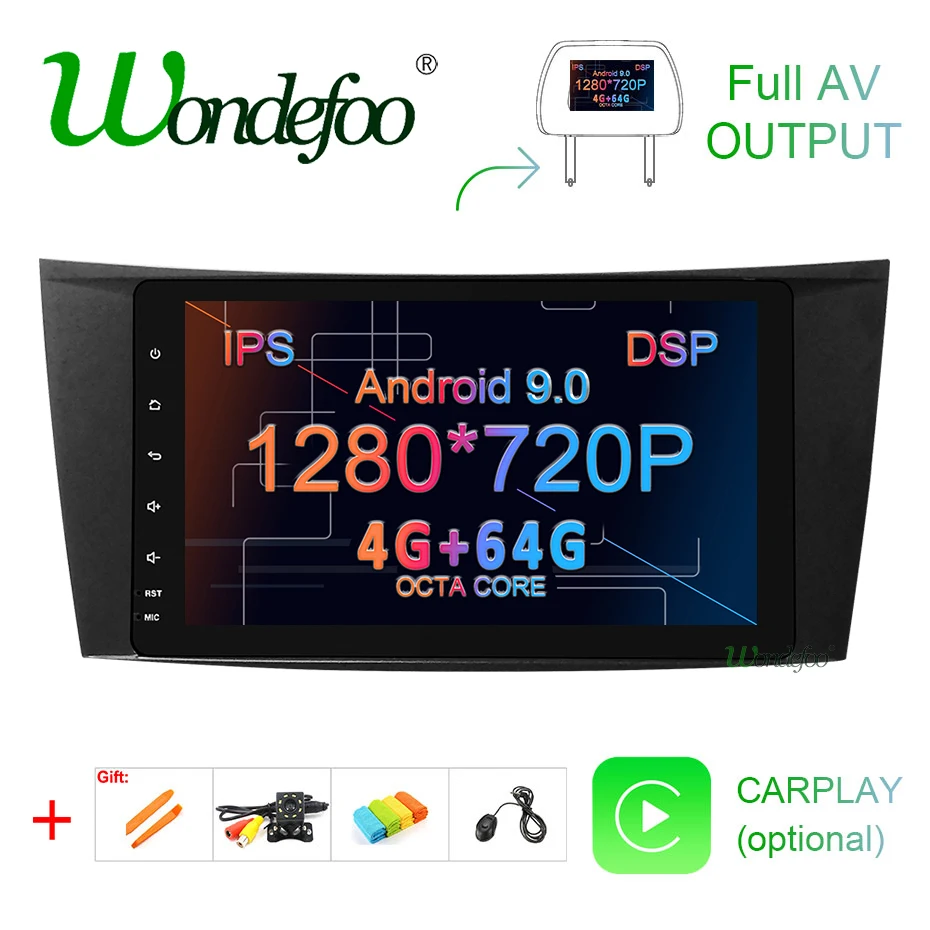" ips DSP, 4 ГБ, 64 ГБ, Android 9,0 автомобиля gps для Mercedes W211 W219 W463 CLS350 CLS500 CLS55 E200 E220 E240 E270 E280 без dvd плеер