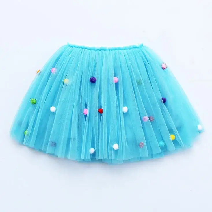 light blue 2 Юбки для девочек милые юбки-пачки принцессы для детей возрастом от 1 года до 12 лет, весенне-летняя одежда для детей 21 цвет, короткие кружевные юбки для девочек Одежда для танцев - Цвет: light blue 2