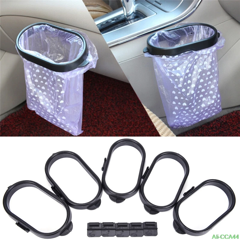 

Car Rubbish Bag Plastic Clip Vehicle Garbage Bags Frame Pasted Trash Holder Black