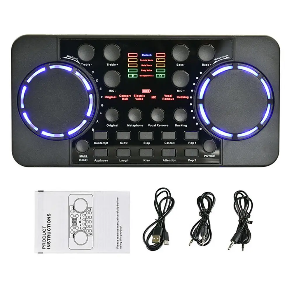 

Sound Card Singing Mixer Portable Board For Computer Mobile Phone Streaming Recording External BTH Noise Canceling Card