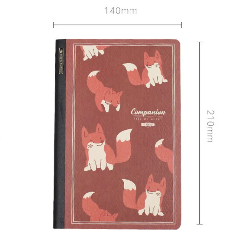 

Hello Fox Light Grid Notebook 64P Creative A5 Portable Paper Book Gift 135*210mm Free Shipping