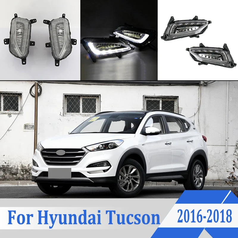 2 шт. для Hyundai Tucson 2016-2018 6000K белый светильник Светодиодный дневной вождения бега DRL