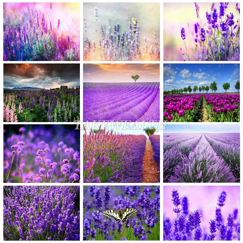5D DIY Алмазная картина полный квадратный Лаванда Стразы для вышивки Картина
